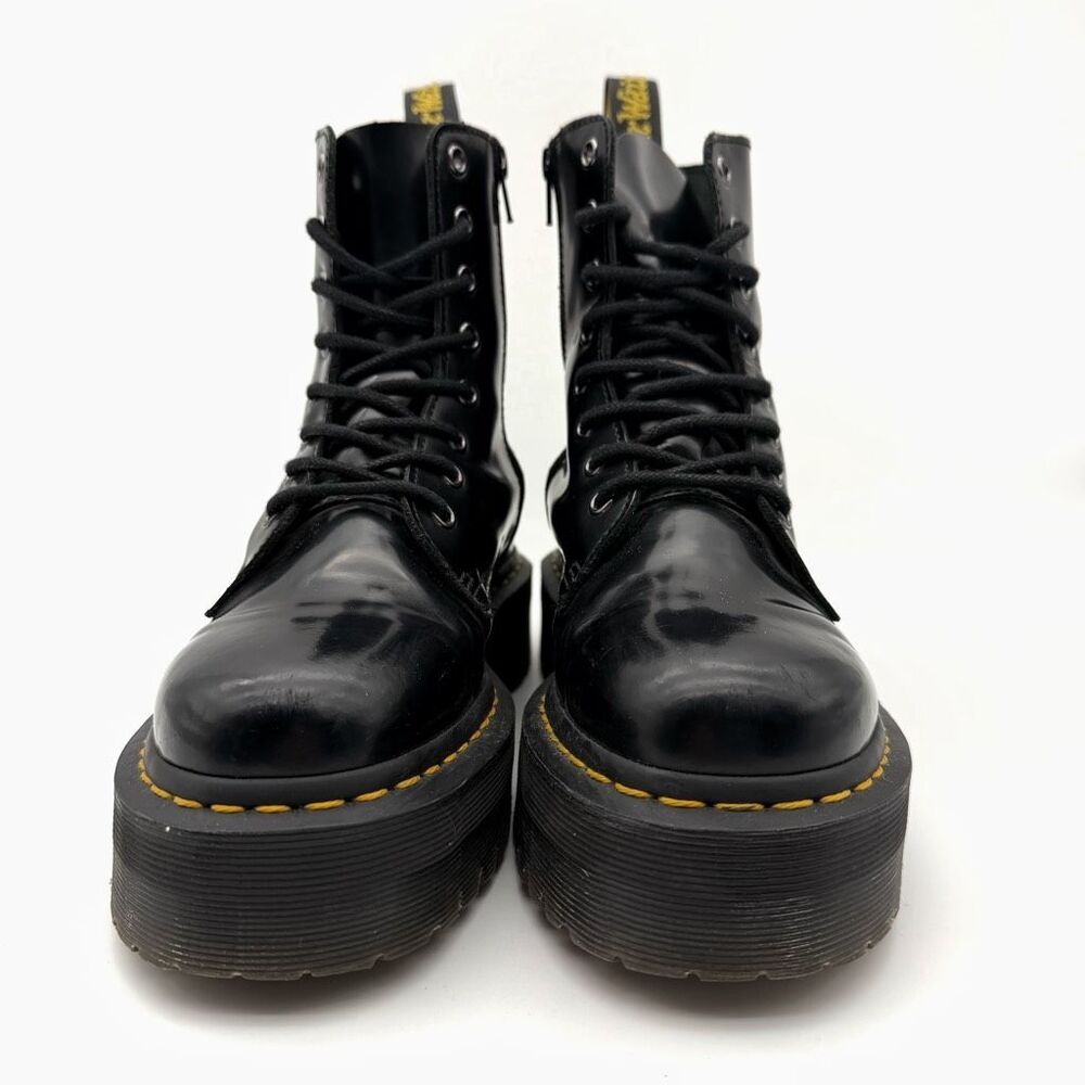 DR MARTENS Jadon Black Smooth Boots Size US 7 Side Zip Leather Platform - Picture 7 of 14